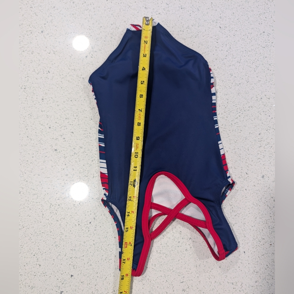 PATRIOTIC GK ELITE Gymnastics Dance  Leotard CXS Extra Small White Blue STRAPPY - Picture 4 of 4